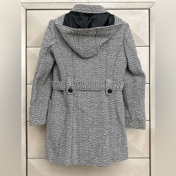 Gallery New York Belted Tweed Coat with Hood - Size L - Picture 2 of 10